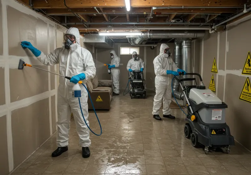Basement Moisture Removal and Structural Drying process in Belfield, ND